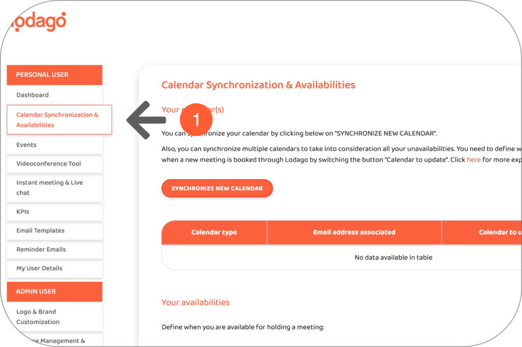 1 - synchronize calendar