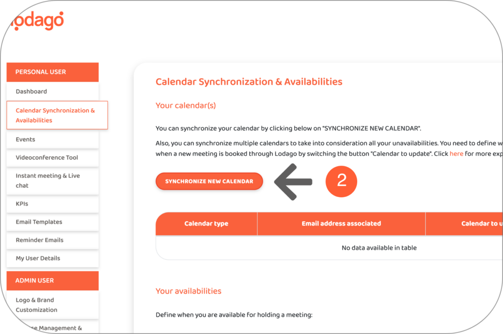 2 - synchronize calendar