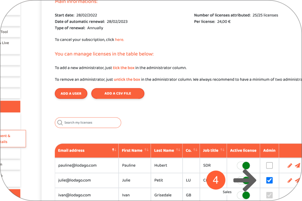 4 - Software administrator license