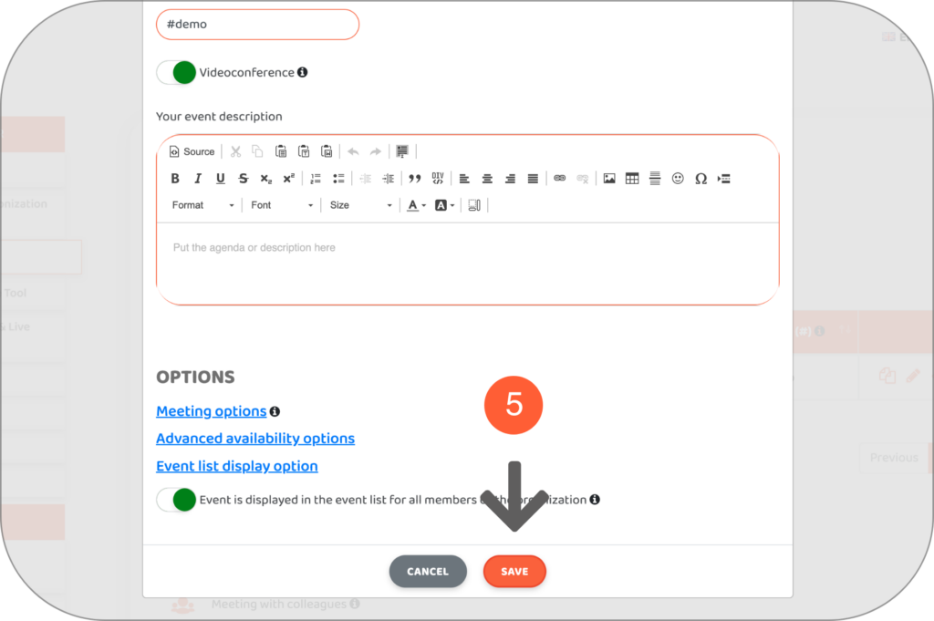 5 - display an event list