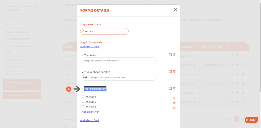 Edit name form field