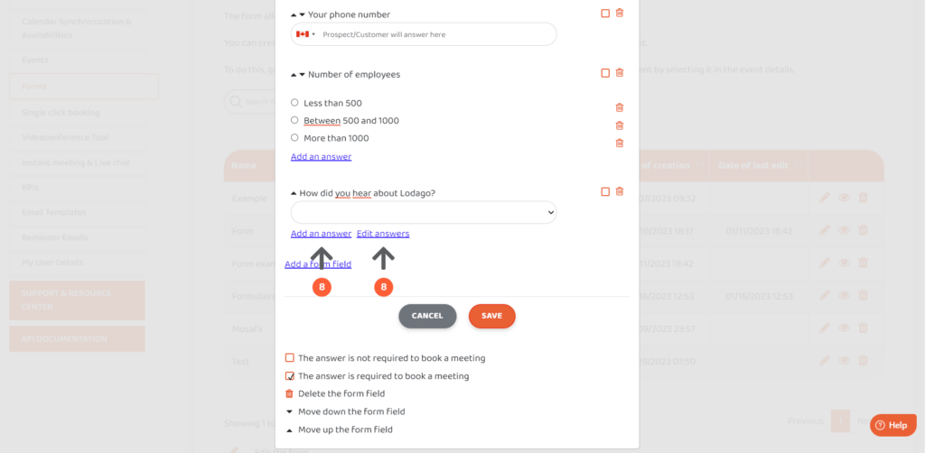 Dropdown form field